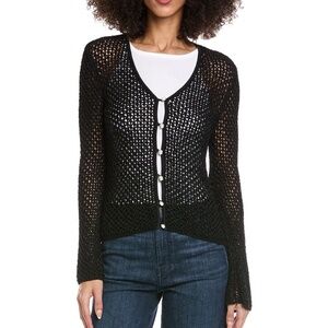 rag & bone Black Open-Knit Cardigan